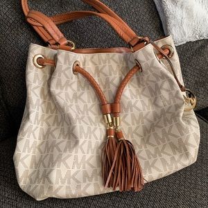 Michael Kors logo white tote